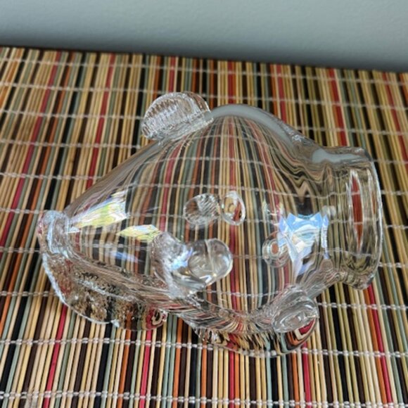 Vintage Hand-Blown Clear Glass Fish Vase Empoli Blenko Style Art Glass 6" - Picture 11 of 11